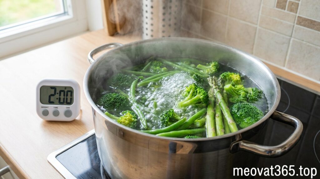 mẹo chần rau giòn xanh