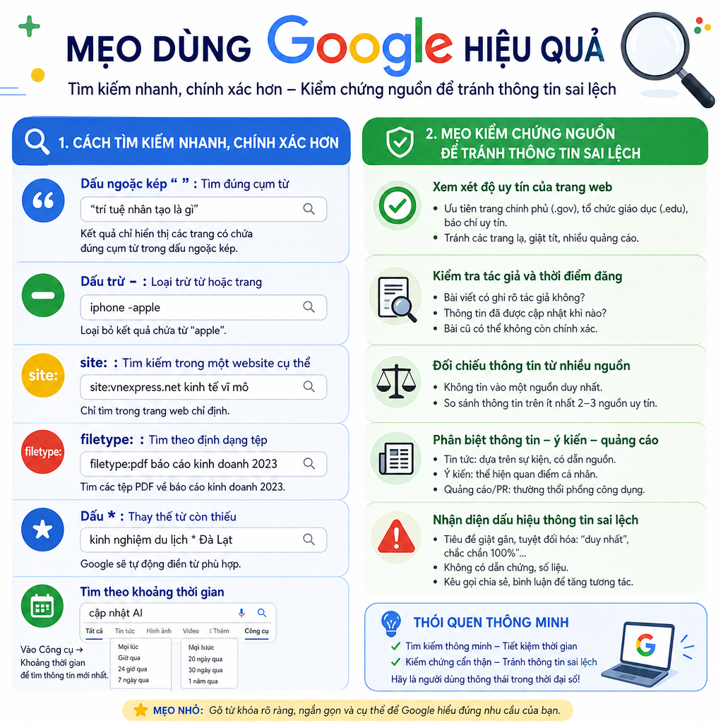 Mẹo kiểm chứng nguồn để tránh thông tin sai lệch