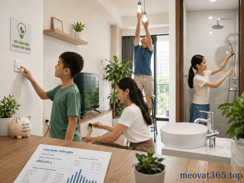 Tiết kiệm điện nước bằng thay đổi hành vi và ưu đãi tài chính